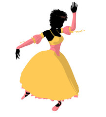 African American Ballerina Illustration Silhouette © Kathy Gold