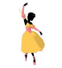 African American Ballerina Illustration Silhouette © Kathy Gold