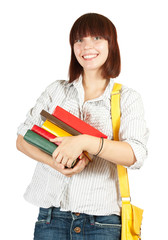 schoolgirl with books