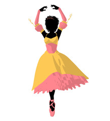 African American Ballerina Illustration Silhouette © Kathy Gold