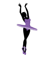 African American Ballerina Illustration Silhouette © Kathy Gold