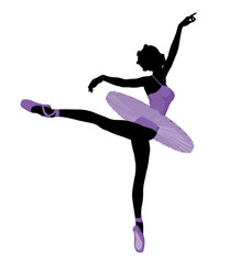 African American Ballerina Illustration Silhouette © Kathy Gold