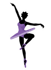 African American Ballerina Illustration Silhouette