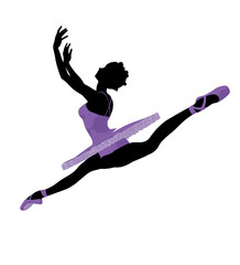 African American Ballerina Illustration Silhouette © Kathy Gold