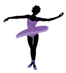 Obraz premium African American Ballerina Illustration Silhouette