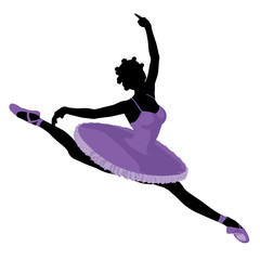 African American Ballerina Illustration Silhouette © Kathy Gold