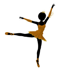 African American Ballerina Illustration Silhouette © Kathy Gold