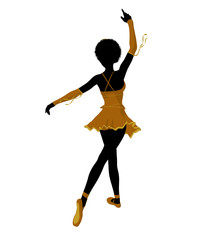 African American Ballerina Illustration Silhouette