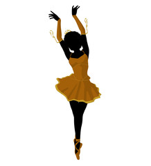 African American Ballerina Illustration Silhouette © Kathy Gold