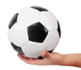 Fototapeta premium soccer ball in hand