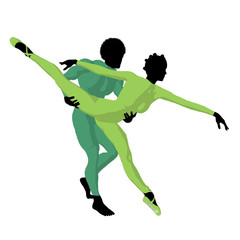 African American Ballet Couple Illustration Silhouette © Kathy Gold