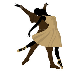 Ballet Couple Illustration Silhouette © Kathy Gold