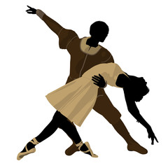Ballet Couple Illustration Silhouette © Kathy Gold