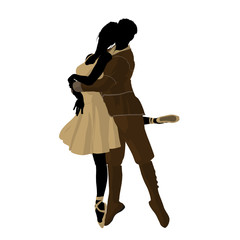 Ballet Couple Illustration Silhouette © Kathy Gold