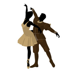 Ballet Couple Illustration Silhouette © Kathy Gold