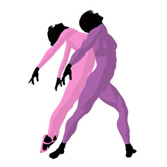 Ballet Couple Illustration Silhouette © Kathy Gold