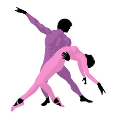Ballet Couple Illustration Silhouette © Kathy Gold