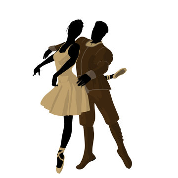 Ballet Couple Illustration Silhouette