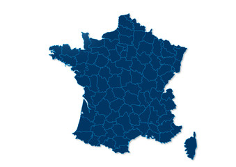 carte France bleu foncé