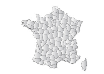 carte France gris d&eacute;grad&eacute;