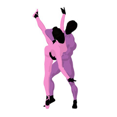 Plakat Ballet Couple Illustration Silhouette
