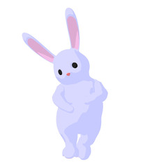 White Baby Bunny Art Illustration