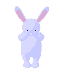 Fototapeta na wymiar White Baby Bunny Art Illustration