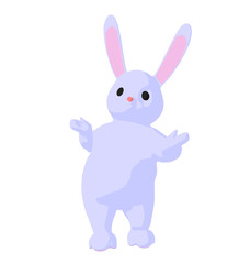 White Baby Bunny Art Illustration