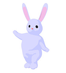 White Baby Bunny Art Illustration