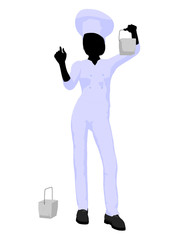 Female Chef Art Illustration Silhouette