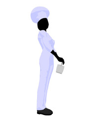 Female Chef Art Illustration Silhouette