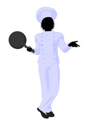 Male Chef Art Illustration Silhouette