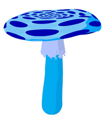 Polka Dotted Mushroom Art Illustration