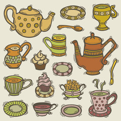 Doodle tea set