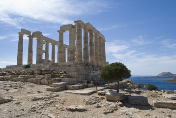 The temple of Poseidon in cape Sounio