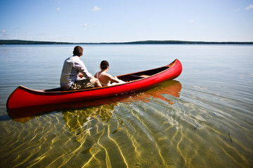 couple in canoe