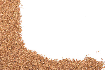 Buckwheat on a white background
