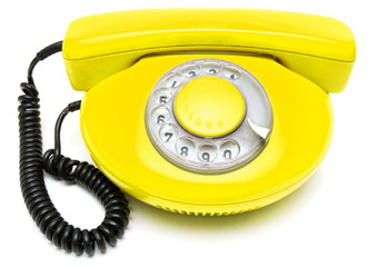 old yellow phone