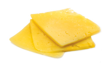 Cheese Slices Isolated Macro Closeup