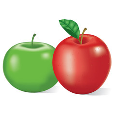 Red and green apples