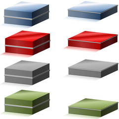 blue red gray green box