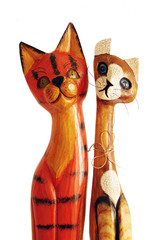 Wooden cats hand painted from Germany