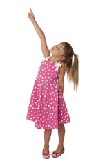 Cute Female Child Pointing Upward
