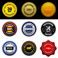 Warranty Guarantee Gold Seal Badge Vintage Award