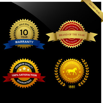 Warranty Guarantee Gold Seal Ribbon Vintage Award