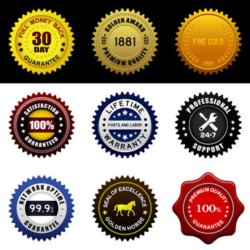 Warranty Guarantee Gold Seal Badge Vintage Award
