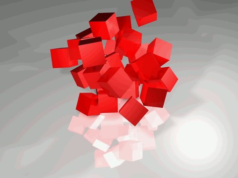 cubos en movimiento