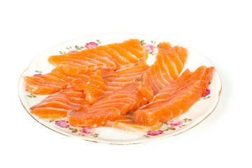 Sliced salmon