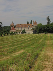 Fototapeta na wymiar Zamek i Gageac Rouillac; Fioletowy Perigord, Aquitaine