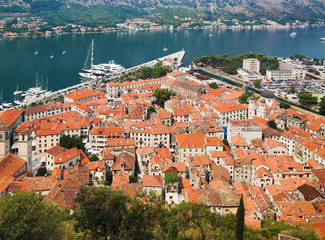Naklejka na ściany i meble View of the Kotor and Kotor Bay, Montenegro